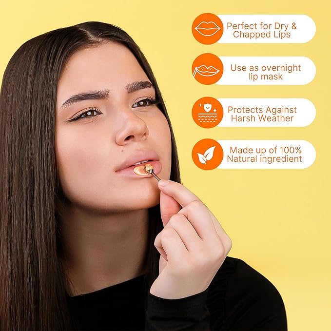 Original Bee Balm Lip Balm – Peach Hydrating Lip Butter with Propolis & Honey, Lip Moisturizing Mask for Dry & Cracked Lips, Reduces Lip Lines with Beeswax & Vitamin E