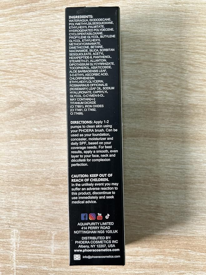 PHOERA CC+ Cream,Full Coverage Foundation，Color Correcting Cream,Anti Aging Hydrating Serum & SPF 25+ Sunscreen - Natural Finish - 1.08 fl oz (140 Buff Beige)