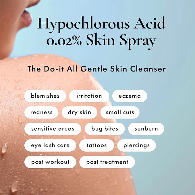 Hypochlorous Acid Spray for Face, Skin & Eyelids – pH-Balanced HOCl Facial Spray Safe for Acne, Red & Sensitive Skin – Gentle Non-Toxic Toner & Cleanser Mist for Clear, Hydrated Skin, 8 oz
