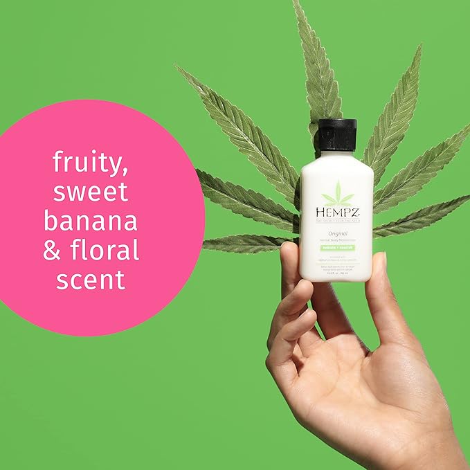 Hempz Body Lotion - Floral & Banana Daily Moisturizing Cream,Shea Butter Hand and Body Moisturizer - Hemp Lotion - Skin Care Products,Hemp Seed Oil - Mini,2.25 oz.,(Pack of 2)