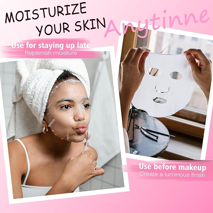40 Pack Collagen Face Masks Skincare Bulk for All Skin Types,Hydrating Spa Sheet Mask for Sensitive Skin, Facial Mask Sets For Women Skin Care,Hydrating Face Mask Gifts Set for Teen Girls