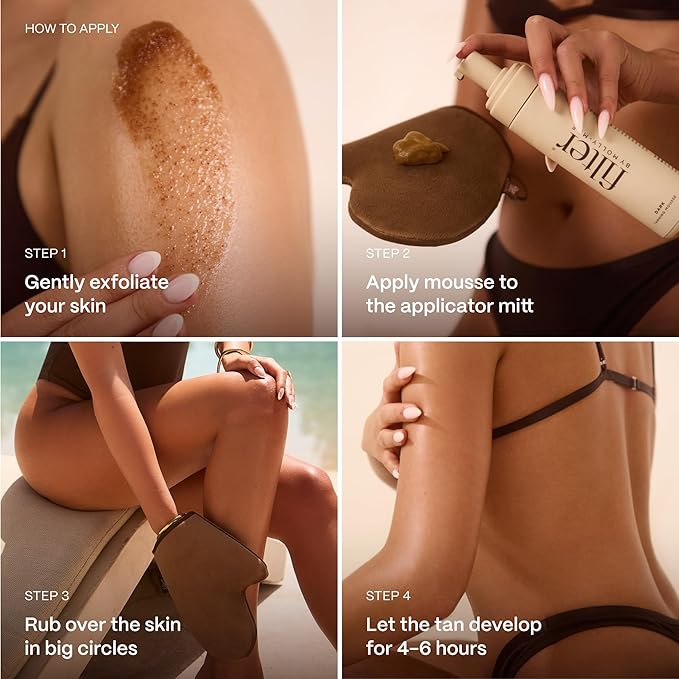Filter by Molly-Mae Self Tanner Mousse | Dark Shade | Sunless Tanning Foam | Streak-Free, Sunkissed Buildable Face & Body Tan | Fast-Drying Skin-Friendly Formula | Vegan & Cruelty Free | 6.7 fl oz
