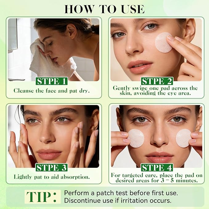 Madecassoside Toner Pads, Facial Exfoliating Pads, Redness Reducing Skin Care, Hydrating Pore Care, Toner Pads for Acne Prone, Oily, Clogged Skin, Non Comedogenic, Ideal for All Skin, 110 Pads