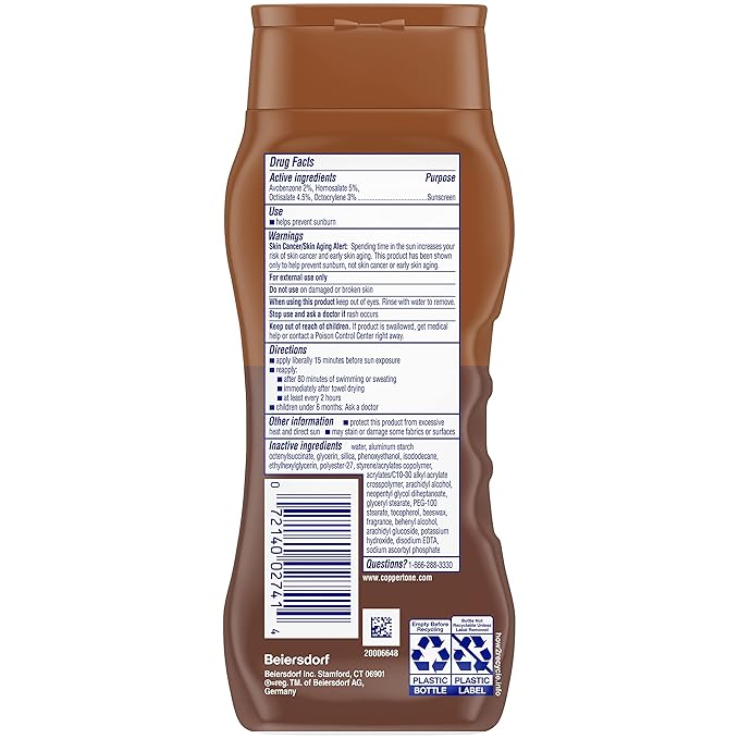 Coppertone Sunscreen Tanning Lotion SPF 8, Lightweight and Non Greasy Sunscreen, Water Resistant, Oxybenzone Free, Sun Tan Lotion Moisturizes Skin for a Radiant Tan, 8 Fl Oz Bottle, Pack of 2