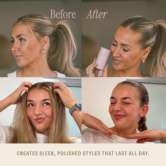 SALEE. - Hair Styling Cream & Wax Stick Duo Travel Size For Women & Kids | Anti-Frizz Leave-In Smoothing Cream & Wax Flyway Tamer Wand for All Hair Types
