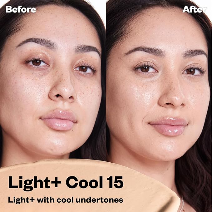 Kosas BB Burst Tinted Face Gel Cream - Supports Healthy Collagen, Smoothes Skin, Hydrates & Moisturizes - Lightweight Buildable Coverage - Light+ Cool 15, (1 Oz/30 ML)