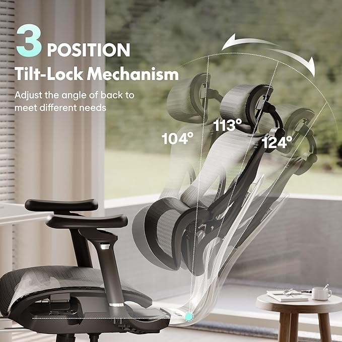 FLEXISPOT ErgoX Max Ergonomic Office Chair Black - Aluminum Alloy Frame & Base, 661 lb Capacity, 5D Armrests, 4D Adaptive Lumbar & 4D Headrest 1