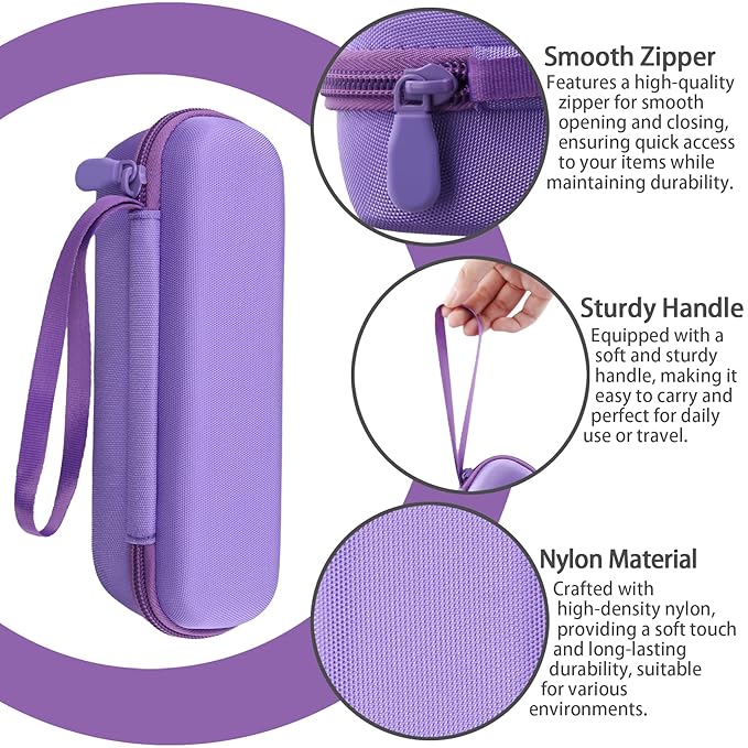 for medicube Booster Pro 6-in-1 Real Glass Glow Beauty Massager Protective Hard Case, Travel Storage Organizer for Women, Shockproof & Water-Resistant EVA Shell, Purple - co2CREA