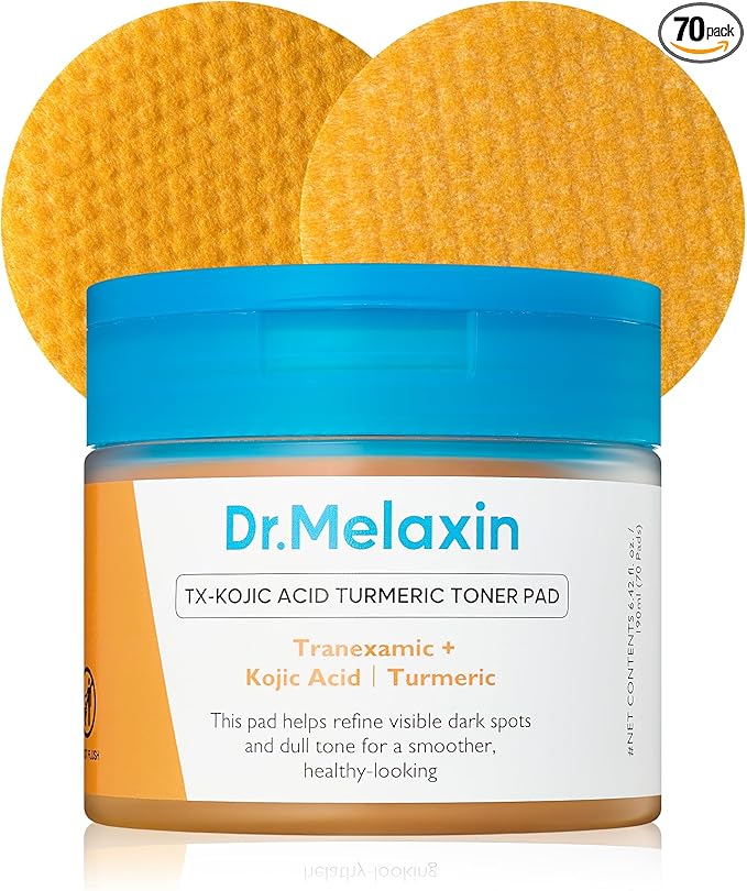Dr.Melaxin TX Kojic Acid Turmeric Toner Pads, 70 Sheets, Tranexamic Acid, Termeric, Beautiful Skin, Brightening Toner Pad, Pigmentation, Keratin, Korean Skin Care, Korean Cosmetics