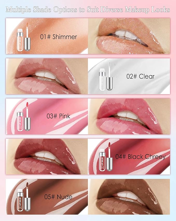 Tinted Lip Gloss Oil, Rosewood Hydrating Lip Tint Stain, Sheer Lip Treatment Moisturizer, Moisturizing Lip Tint Balm Lipstick Lipgloss, Glow Reviver Lips Care Oil, Christmas Makeup Gift for Women-04