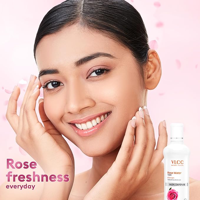 VLCC Rose Water Toner - Hydrating and Soothing Face Toner - Refreshing and Nourishing Skin Care with Rose Oil and Aloe Vera - 3.38 oz