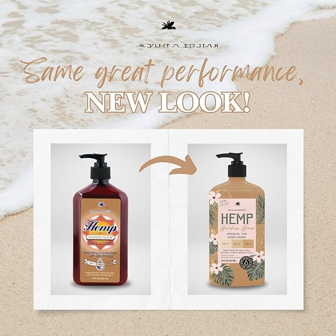 New Skin Care Tan Hemp Golden Glow Bronzing Moisturizer with Skin Firming for Dry Skin, New Look 18 fl oz (1Pack)