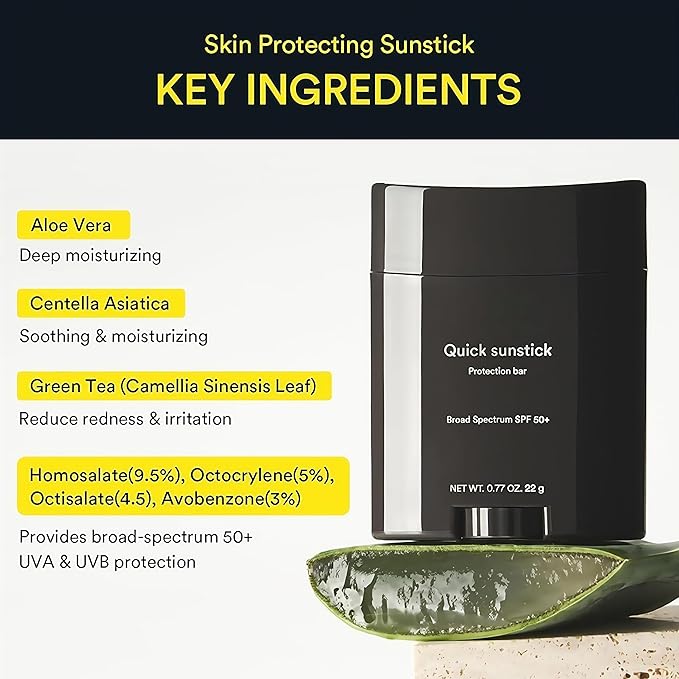 Quick Sunstick Protection Bar SPF50+ (0.77 oz*1), Korean Skin Care Solution for All Skin Types, Protector Solar Barra, Sunscreen Stick Suncare Sunblock, No Whitecast