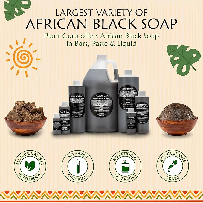 African Black Soap Liquid 8 oz. 100% Raw Pure Natural From Ghana. Acne Treatment, Aids Against Eczema & Psoriasis, Dry Skin, Scars and Dark Spots. Great For Pimples, Blackhead, Face & Body Wash