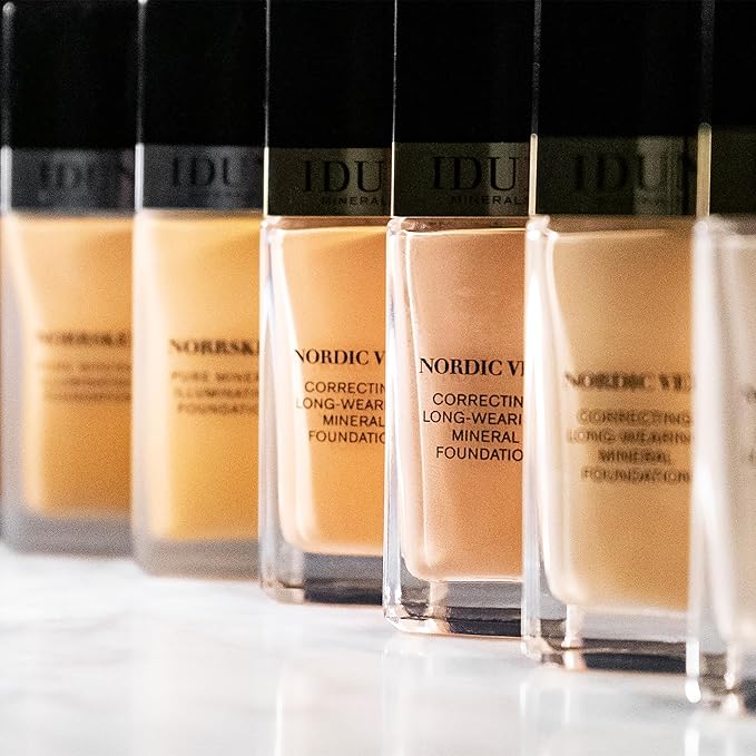 IDUN Minerals Nordic Veil Foundation - Full and Poreless Coverage, Long Lasting, Soft Matte Finish - Purified and Safe for Sensitive Skin - 310 Siri - Medium Neutral - 0.88 oz