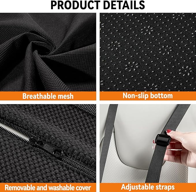 Lumbar Support Pillow for Office Chair & Car,Back Support for Office Chair,Adjustable Straps Securely Fixed Seat (Black)