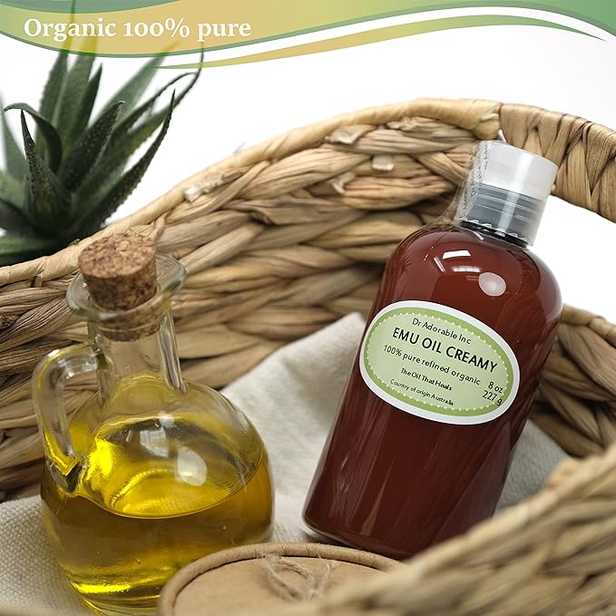 Dr Adorable - 8 oz - Creamy Emu Oil - 100% Pure Natural Organic