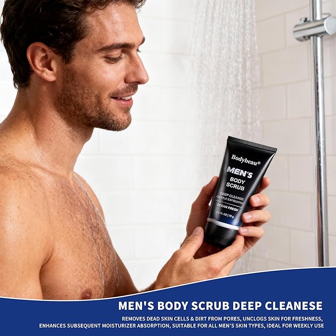 Men's Bath and Body Spa Gift Set - 7-Piece Kit with 3-in-1 Shower Gel, 2-in-1 Handmade Soap and Travel Bag - Father's Day/Birthday Christmas Gifts for Dad, Husband, Boyfriend and Friends