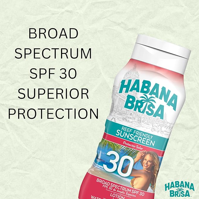 Reef Friendly Sunscreen Lotion, UVA/UVB Protection, Broad Spectrum | No Oxybenzone & No Octinoxate, Small-Batch Production, 8 FL OZ (8 Fl Oz, 30, Sun Protection Factor (SPF))