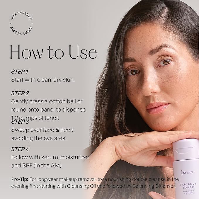 Karuna Hydrating Face Toner Anti Aging with Red Ginseng, Niacinamide & Paper Mulberry Exfoliating Facial Toner for Pore Minimization & Brightening Benefits for All Skin Types 150 ml