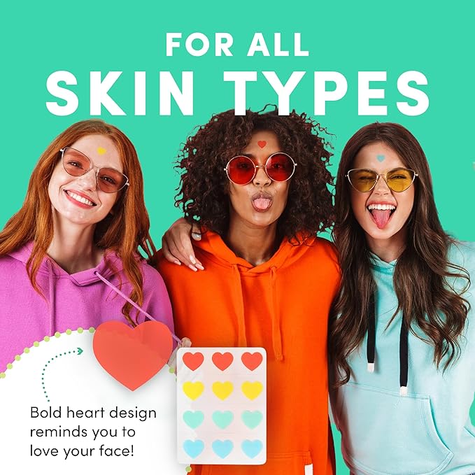 Dots for Spots Pimple Patches For Face - Fast Acting, Translucent Hydrocolloid Zit Patches that Unclog Pores Korean Skin Care, Hearts, 24 Patches