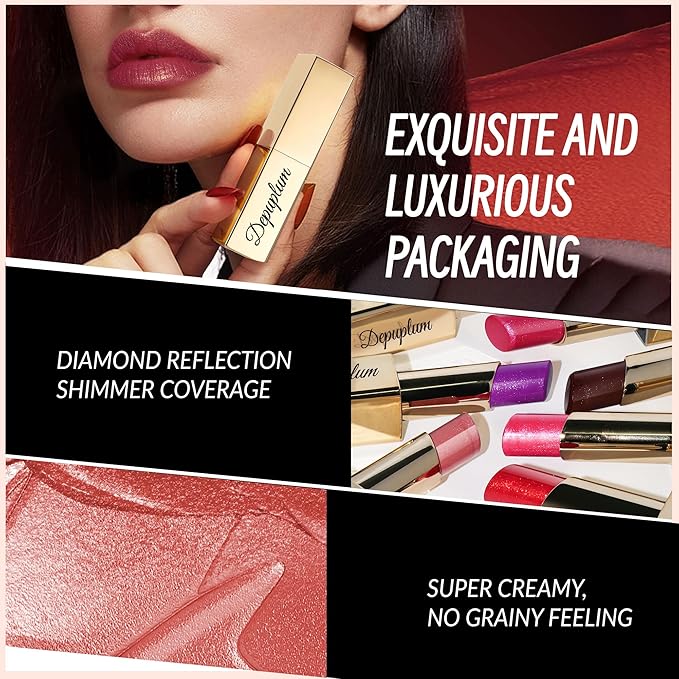Pink Red Brown Lipstick Set for Women Shimmer Tinted Lip Balm Hydrating Moisturizing Lipstick Cruelty Free Lip Makeup, ZG107/108/117
