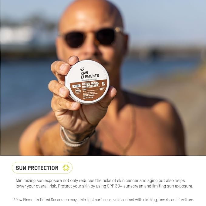 Raw Element Ultra-Moisturizing Tinted Face Cream, Non Toxic Mineral Face Sunscreen, Daily Tinted Moisturizer, Non-Nano Zinc Oxide, Reef Friendly, All Ages, SPF 30, 1.8 oz, Pearly Sand, Pack of 1