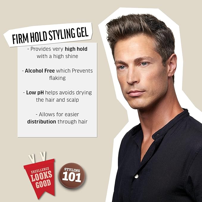 American Crew Men's Hair Styling Gel, Firm Hold, Non-Flaking, 33.8 Fl Oz, 33.8 fl oz