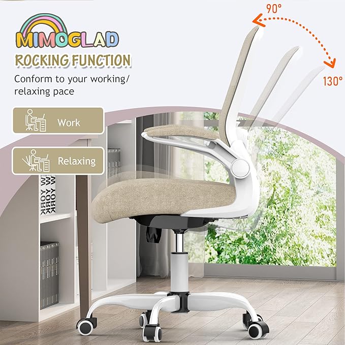 Mimoglad Home Office Chair - Ergonomic High Back Desk Chair with Adjustable Lumbar Support and Thickened Seat Cushion - Breathable Mesh Computer Chair