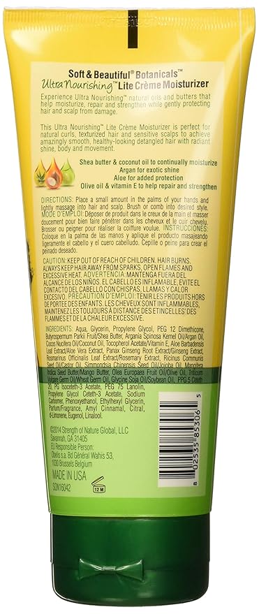 Soft and Beautiful Botanicals Ultra Nourishing Lite Creme Moisturizer, 6 Ounce