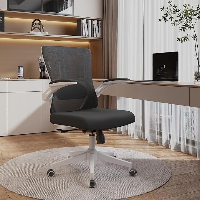 Ergonomic Office Chair Desk Chair - Mesh Computer Chair with 360° Swivel Wheels, Adjustable 90-130° Recline & Lumbar Support for Home Office, Supports up to 350lbs (04Black)