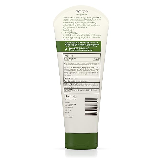 Aveeno Daily Moisturizing Lotion, 8-Ounce Tube (Pack of 3)