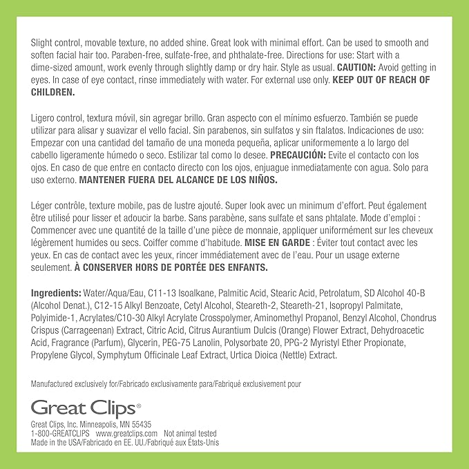 GREAT CLIPS LATITUDE Natural Style Cream | Hair Gel for Men | Low Hold + Low Shine | 5.1oz | Packaging May Vary