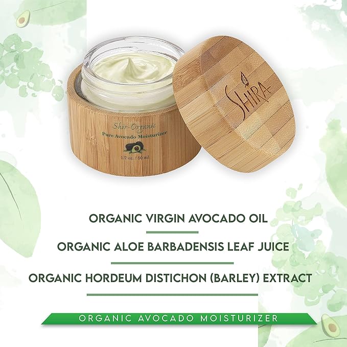 Shira Shir-Organic Trio for Normal to Dry Skin Care Kit for Healthy and Hydrated Skin with Coconut Oatmeal Cleanser Pomegranate Toner & Avocado Moisturizer.