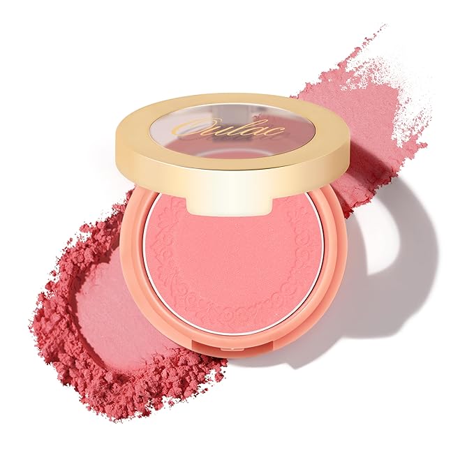 Oulac Yellow Pink Blushers for Cheeks Fair Skin Vegan,Mineral Powder Blush,Rich Colors, Buildable Blusher, Easy to Blend,Vegan,4,8g 13 Petal Blossom