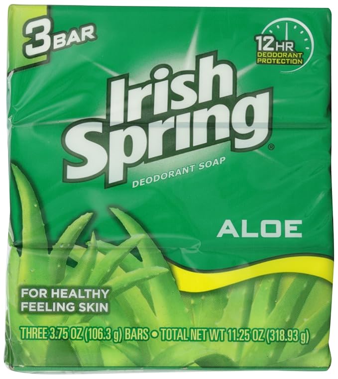 Irish Spring Deodorant Bath Bar Aloe,3.75 Ounce, 3 Count