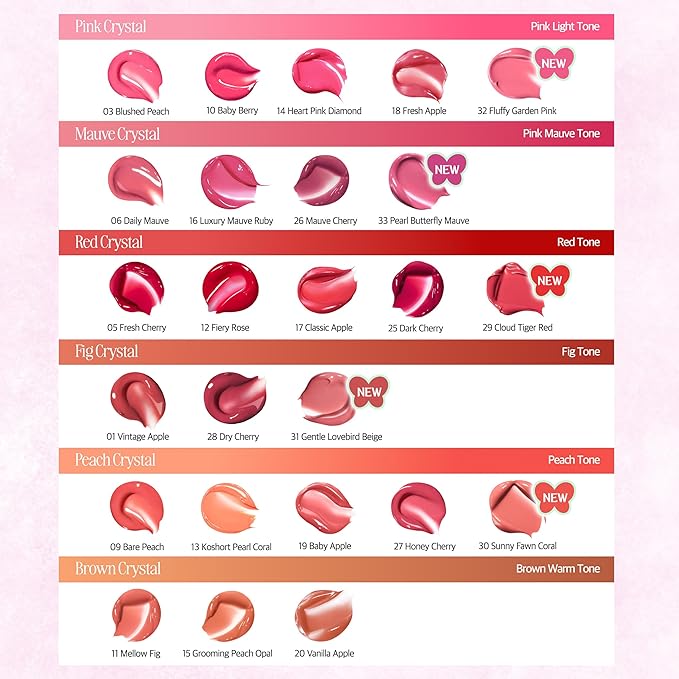 CLIO Crystal Glam Tint, Glossy Lip Tint with Glass-Like Shine, Lightweight Buildable Lip Stain, Long-Lasting Color, Non-Sticky, Rose Extract, Korean Lip Tint (006 DAILY MAUVE)