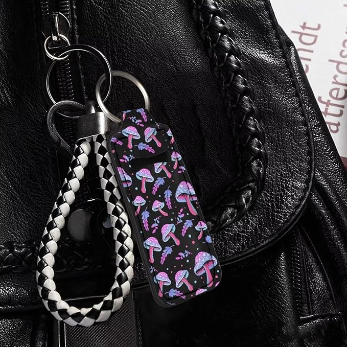 Lipstick Holder Keychain, Cute Keychains for Lip Balm Holder, Neoprene Lipstick Sleeve Pouch for Women Men Teens