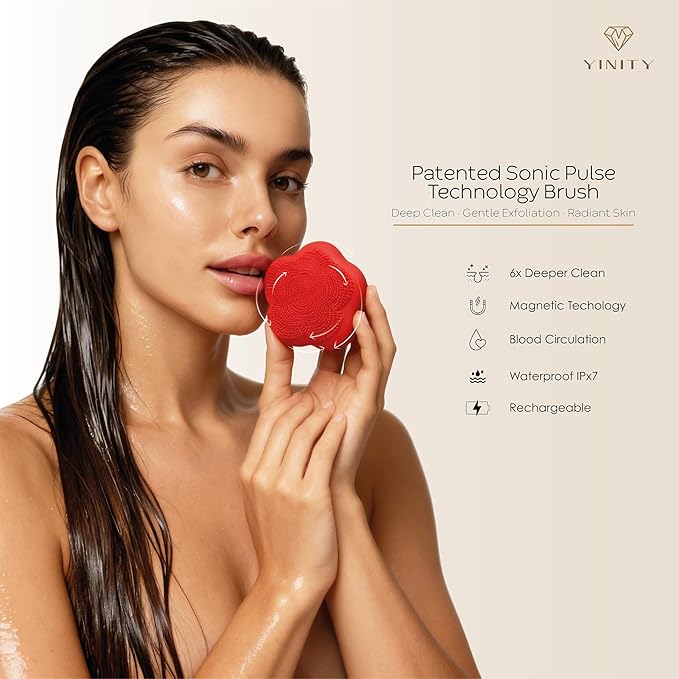 6-Step Korean Anti-Aging Skincare Set + Sonic Brush | Retinol, Vitamin C, Collagen, Snail Mucin | Mother's Day Gift for Women | Complete Facial Routine System