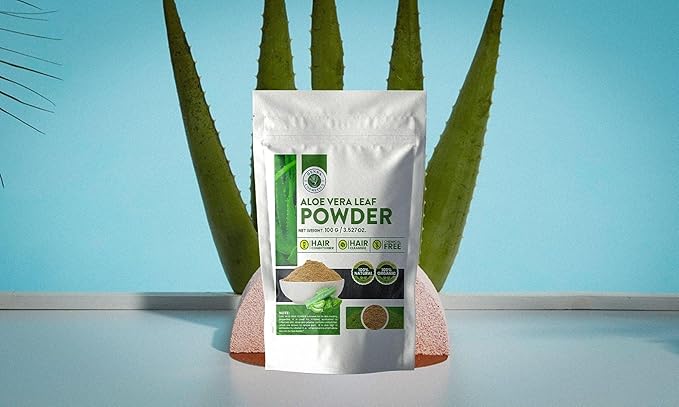 Aloe Vera Leaf Powder (Aloe Barbadensis), Moisturizer, Juice, Salve, for Hair and Skin | 100 Grams (3.53 Oz.) Natural, Pure, Organic