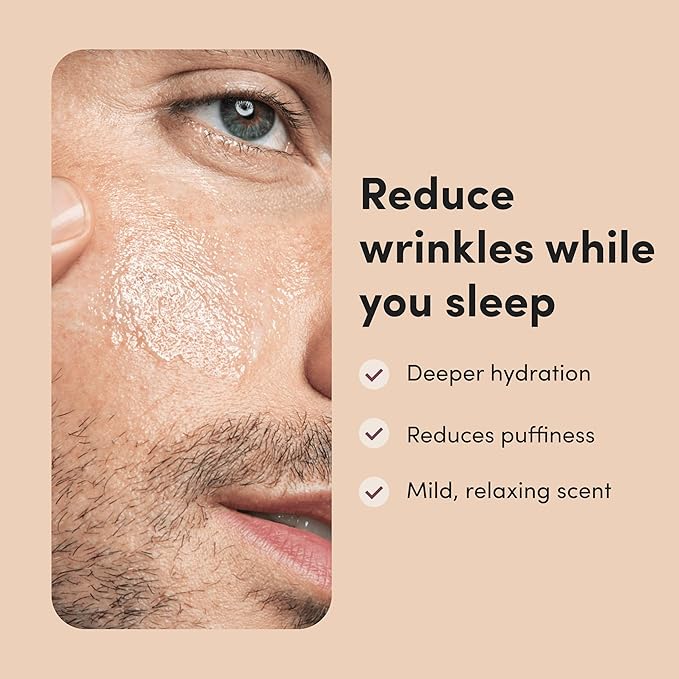 hims Goodnight Wrinkle Cream - Hyaluronic Acid & Shea Butter - Face Moisturizer for Fine Lines & Dry Skin - Deep Hydration Night Cream for Men - Non-Greasy, Paraben-Free & Vegan - 1 Fl Oz
