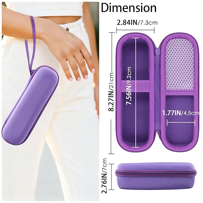 for medicube Booster Pro 6-in-1 Real Glass Glow Beauty Massager Protective Hard Case, Travel Storage Organizer for Women, Shockproof & Water-Resistant EVA Shell, Purple - co2CREA