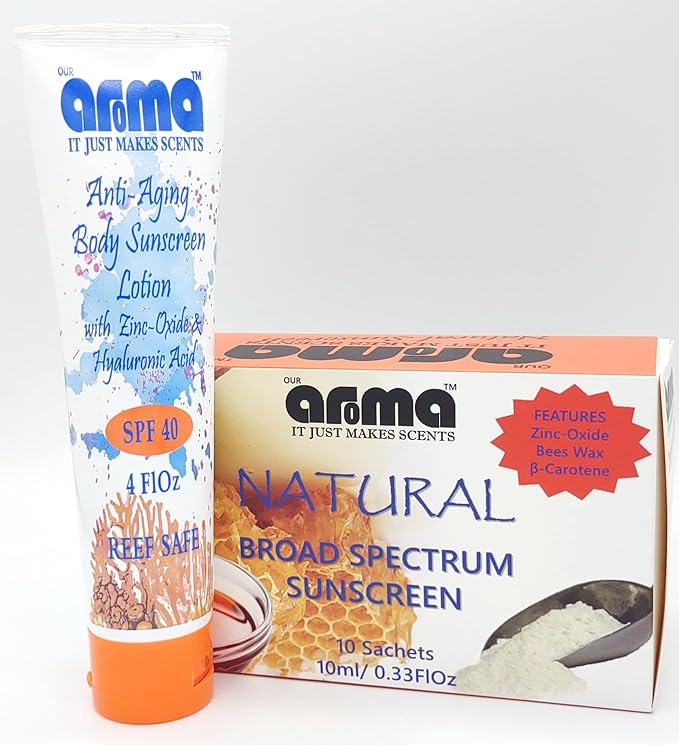 Our Aroma Anti-Aging Body Sunscreen with Zinc Oxide- 4 Fluid Ounce