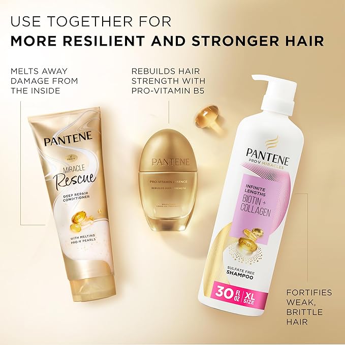 Pantene Miracle Rescue Deep Conditioner with Melting Pro-V Pearls - For Dry,Damaged,or Color-Treated Hair - Intense Moisture & Repair - 8.0 Oz,(Pack of 12)