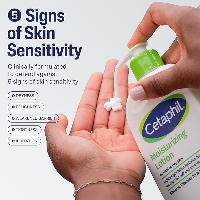 Cetaphil Hydrating Moisturizing Lotion for Normal to Dry, Sensitive Skin, 16 oz + Travel Size Gentle Skin Cleanser 2 oz