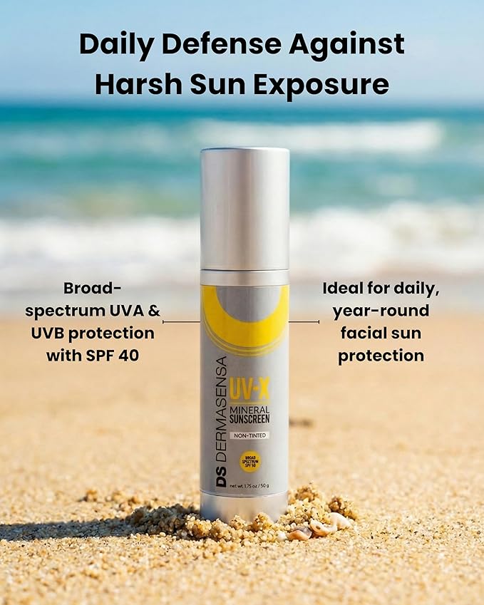 UV-X Mineral Sunscreen SPF 40 – Broad Spectrum Daily Facial Sunscreen, 1.75 oz (50g) (Non-Tinted)