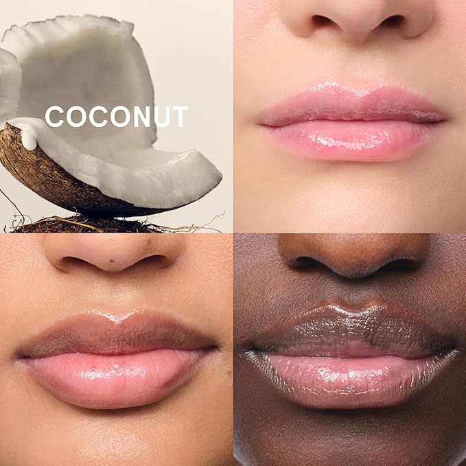 Glossier Balm Dotcom Hydrating Lip Balm - Universal Salve, Up to 12Hr Moisture - Lanolin, Beeswax & Castor Oil for Dry Lips, Cuticles & Skin - Coconut, Clear Untinted, 15ml