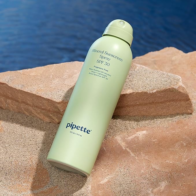 Pipette Baby Mineral Sunscreen Spray SPF 30, 6 oz, Water-resistant Non-nano Zinc Oxide Mineral Sunscreen, UVB/UVA Sunblock for Kids, Safe for Sensitive Skin | Baby, Broad Spectrum, Water Resistant, UVB/UVA, Non-Toxic, Sun Protection