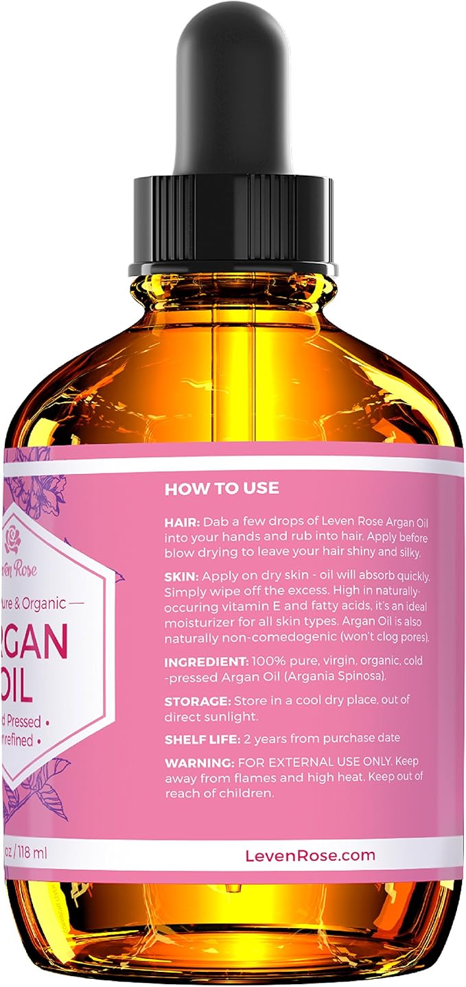 Radiant Skin Trio, with Witch Hazel Toner 4oz, Argan Oil 4oz, & Carrot Seed Oil 2oz, for Face, Skin, and Hair