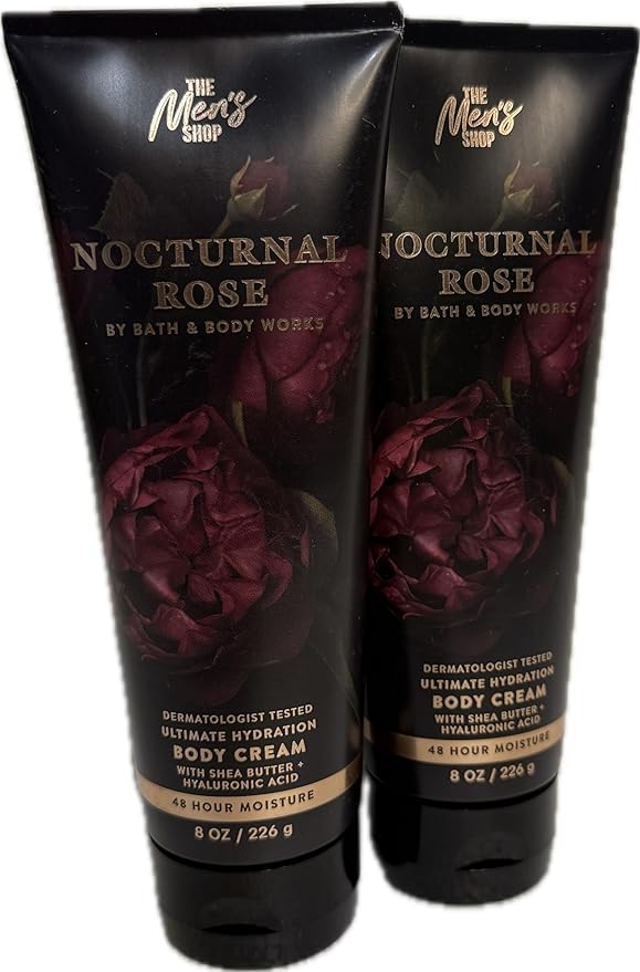 Bath & Body Works Men's Nocturnal Rose Ultimate Hydration Body Cream 8 Ounces Pack of 2